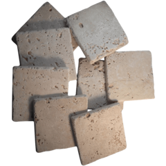 Coaster Tile-tumbled Travertine Porous Craft Tile in Ivory Color