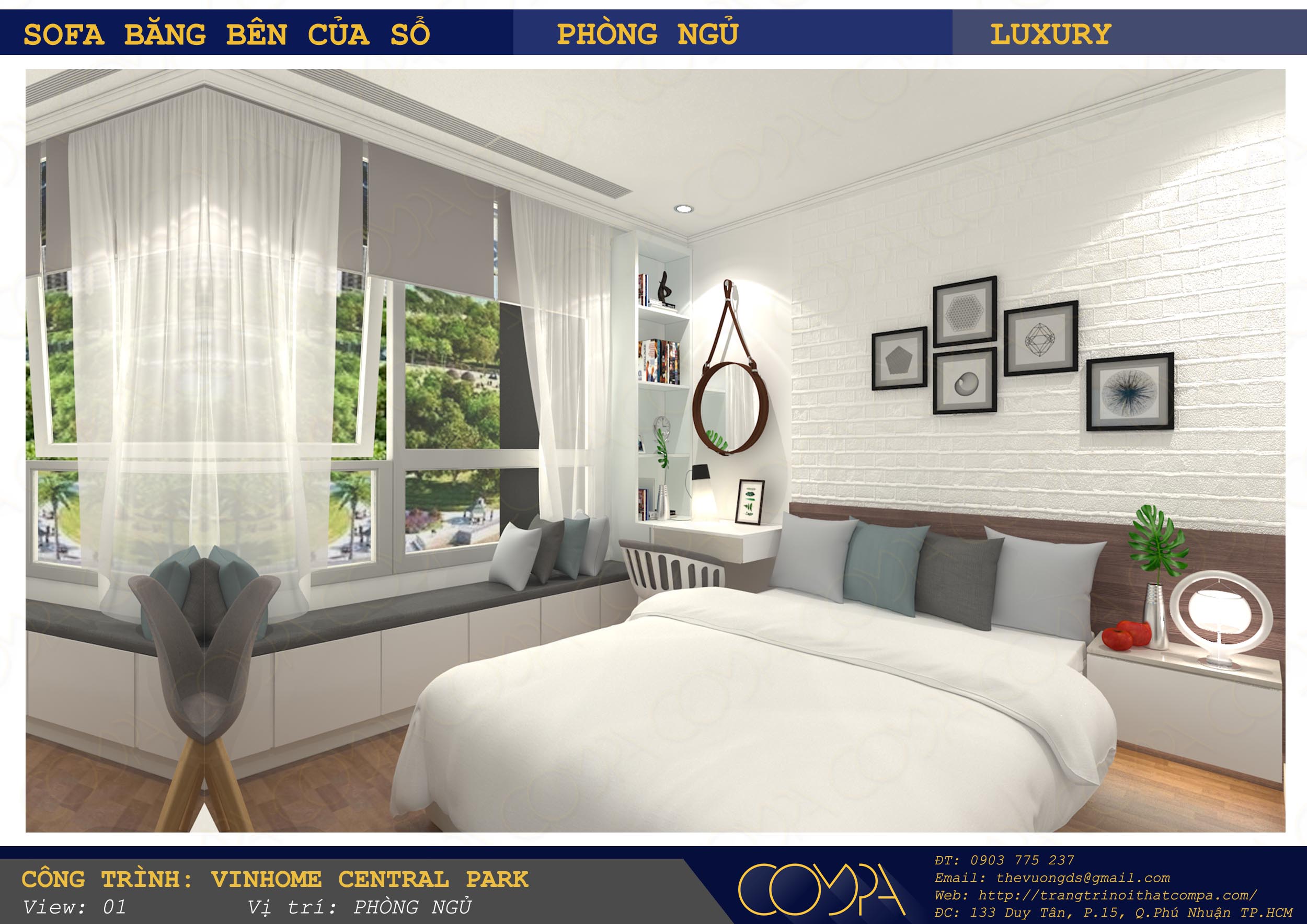 Chỗ ngồi bên cửa sổ đẹp trong căn hộ