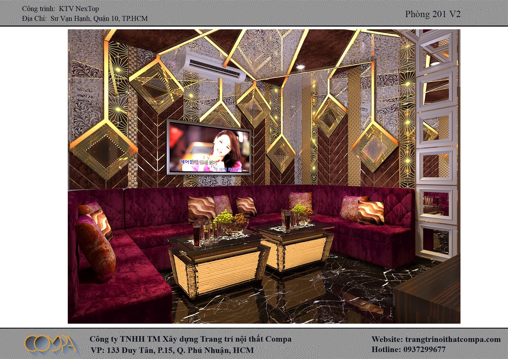 Hình thi công phòng Karaoke gia đình hiện đại Nexttop 4