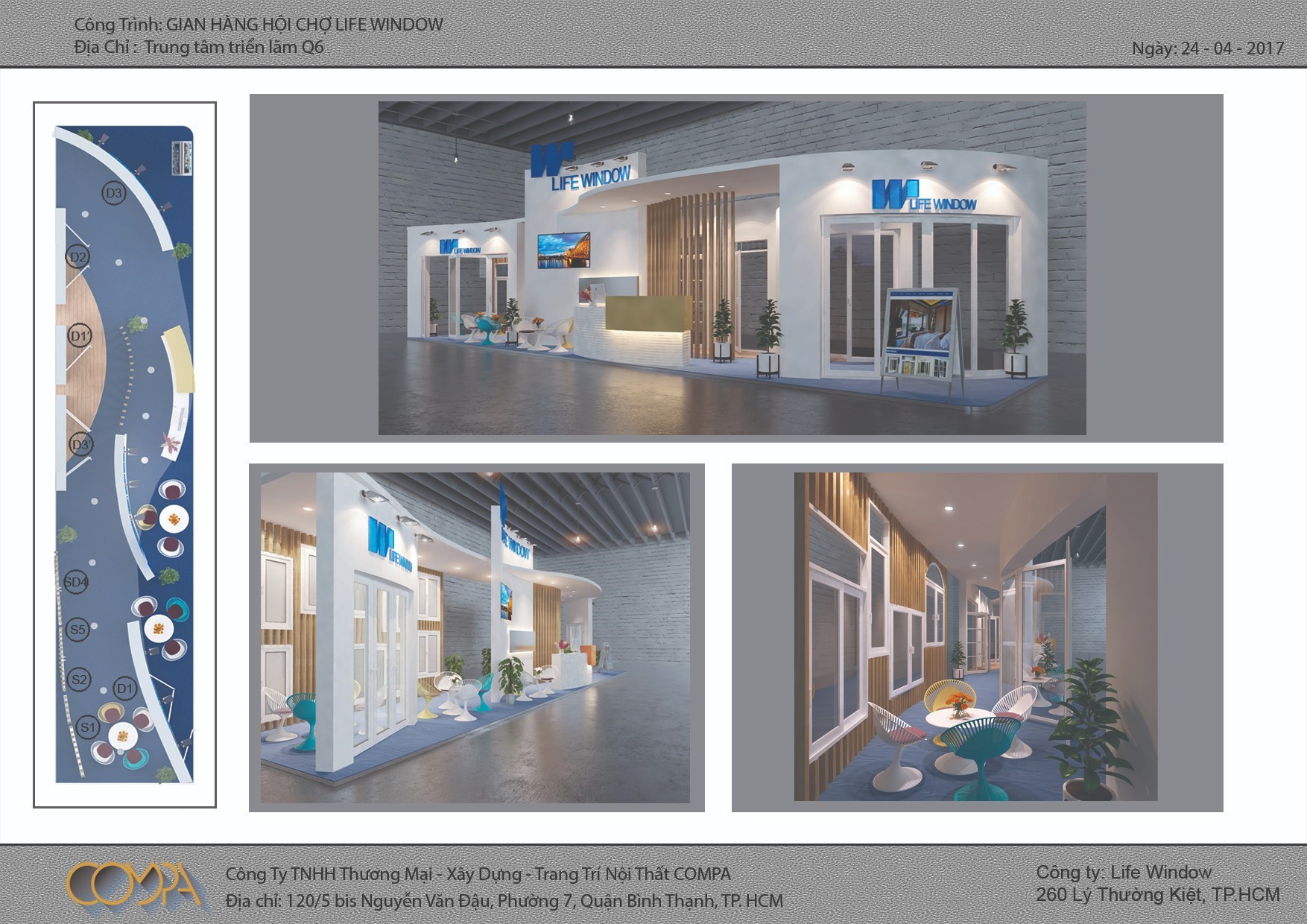 Hình thiết kế gian hàng hội chợ Vietbuild 1 Hình thiết kế gian hàng hội chợ Vietbuild 1