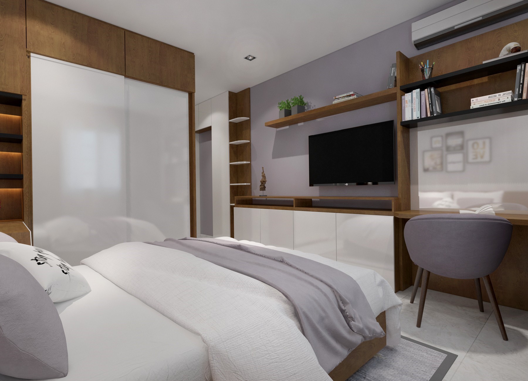 Hình thiết kế nội thất phòng ngủ đẹp chị Thanh Châu 3 Hình thiết kế nội thất phòng ngủ đẹp chị Thanh Châu 3