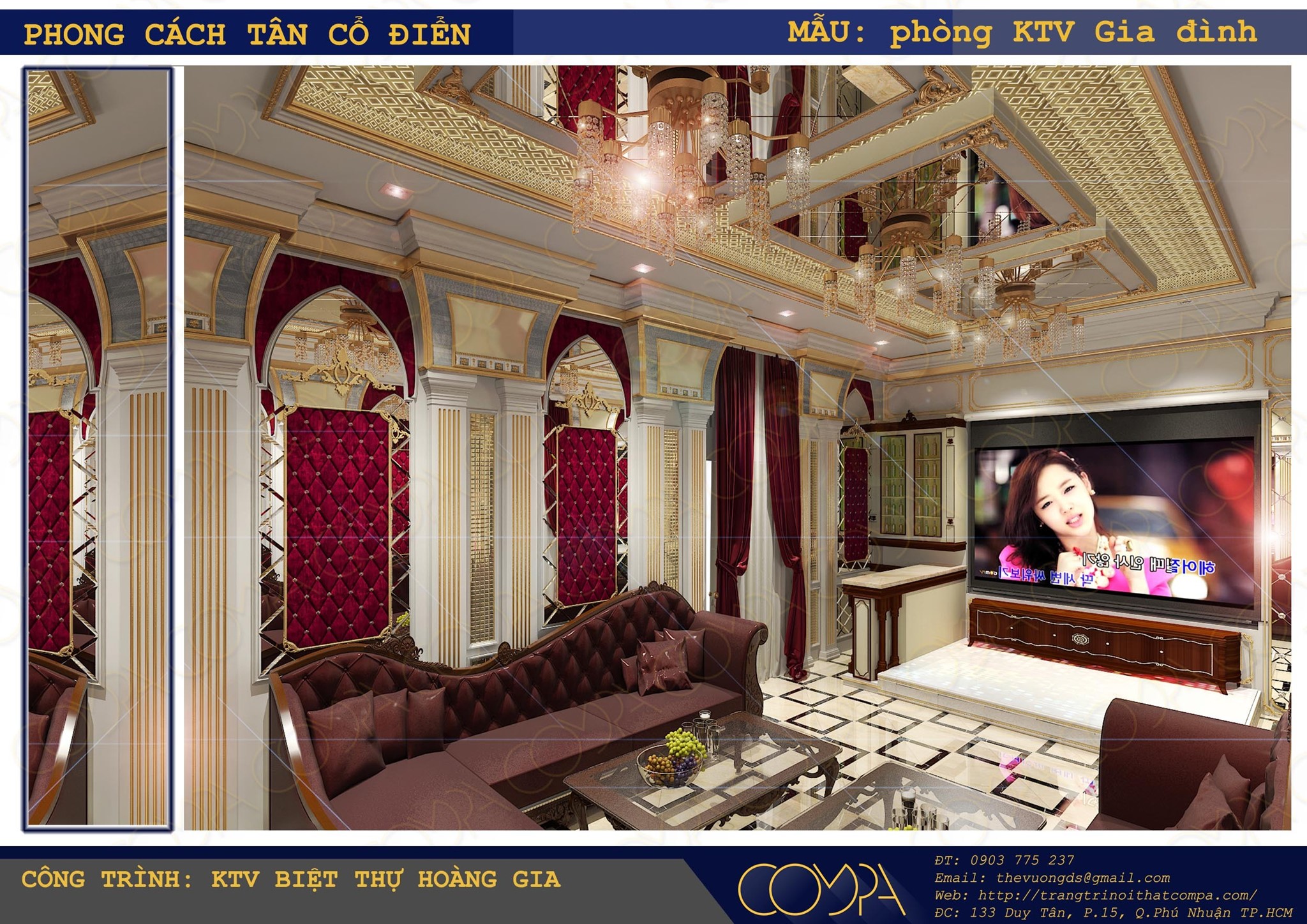 Hiệu ứng ánh sáng của Phòng Karaoke Gia đình Hoàng Gia