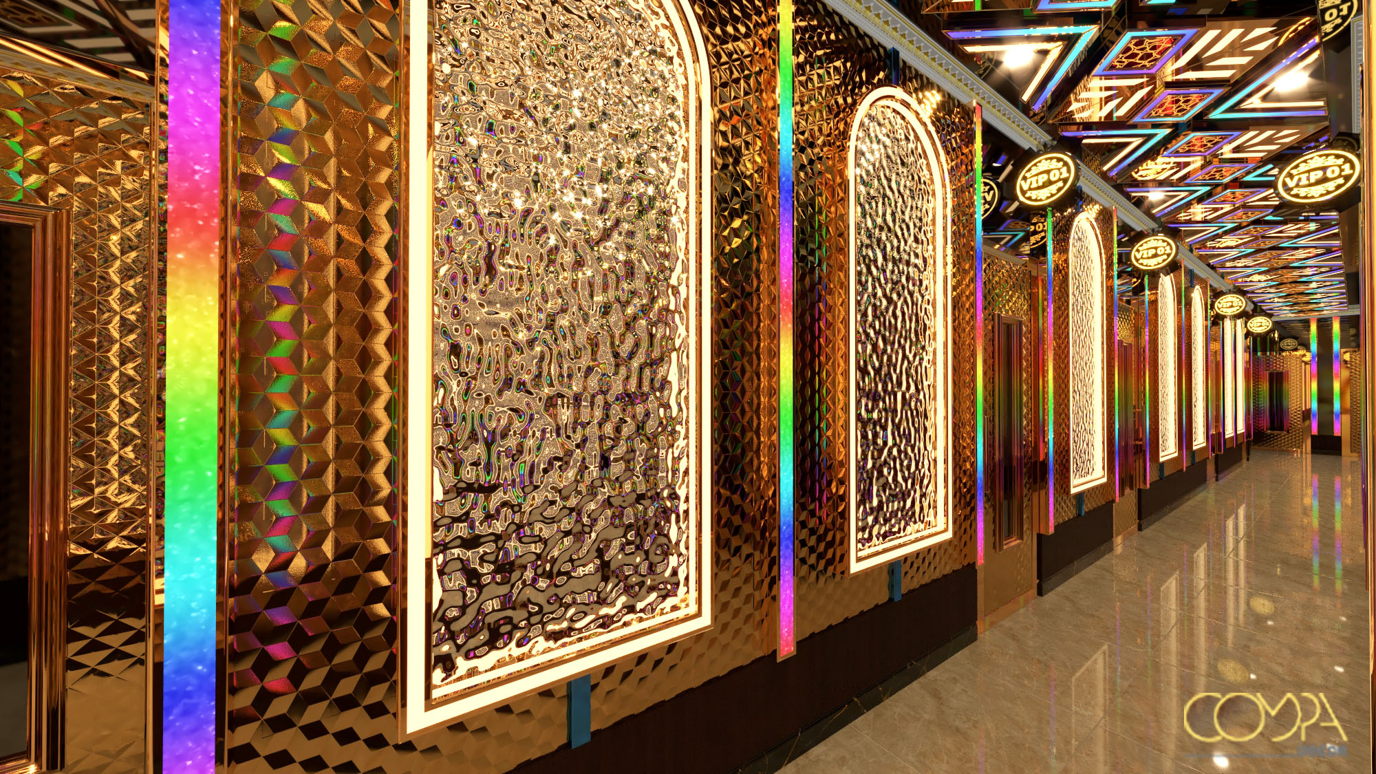 Mẫu thiết kế sảnh và hành lang karaoke hiện đại 2023 Mẫu thiết kế sảnh và hành lang karaoke hiện đại 2023