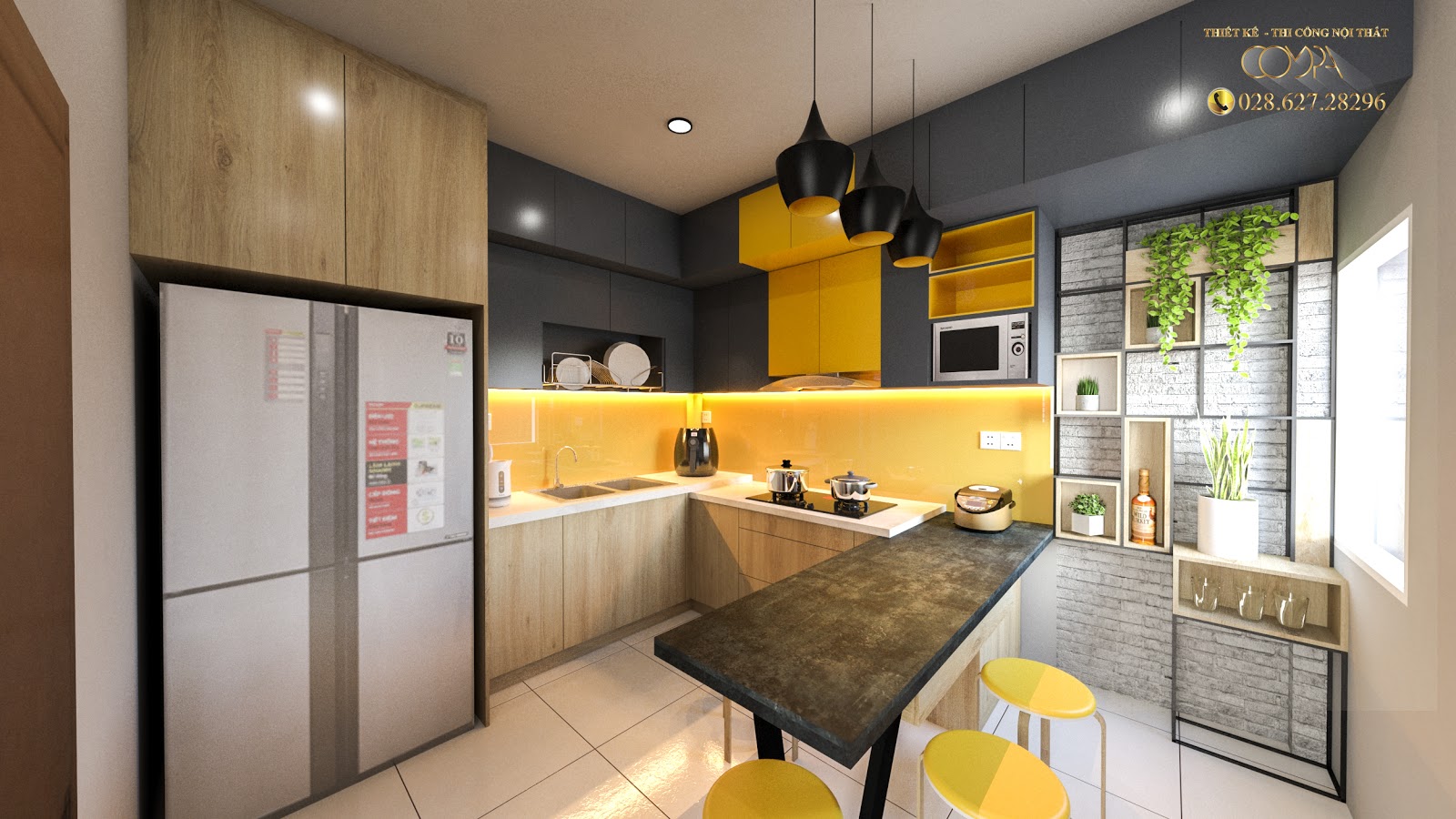 Thi công nội thất tủ bếp ván công nghiệp