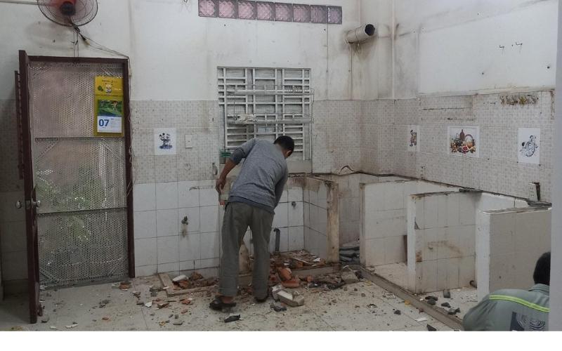 Hình ảnh tháo dỡ bếp