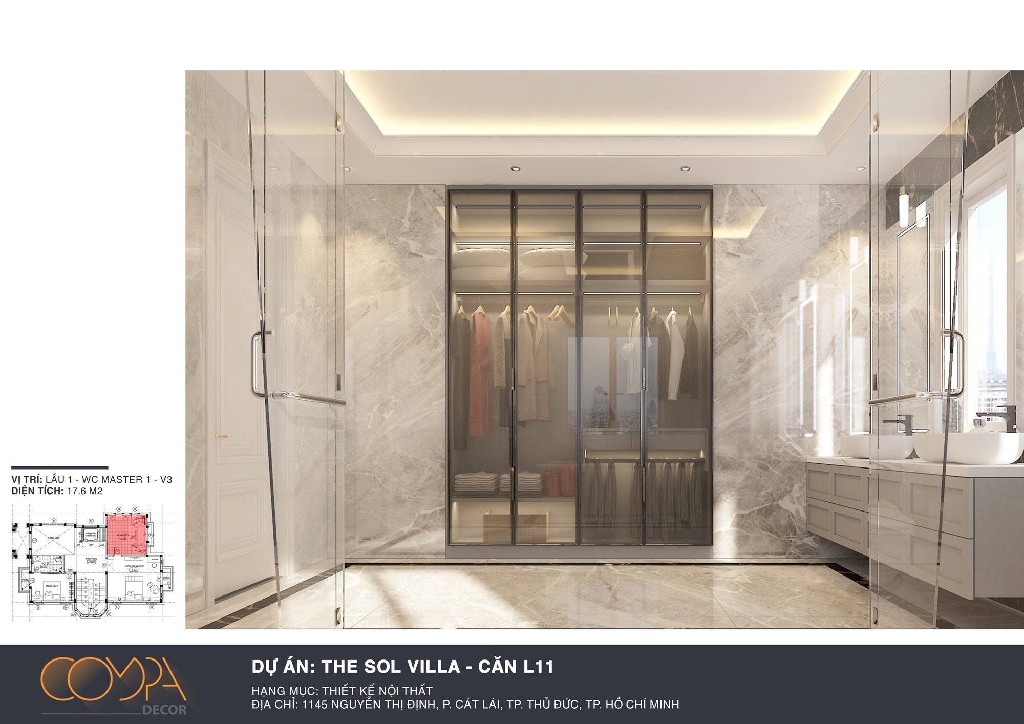 Hình ảnh thiết kế nội thất phòng thay đồ