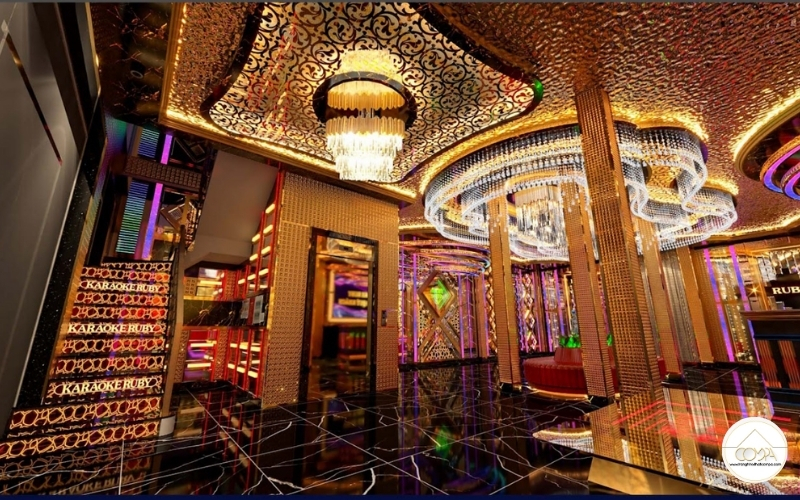 Mẫu thiết kế sảnh hành lang karaoke luxury Mẫu thiết kế sảnh hành lang karaoke luxury