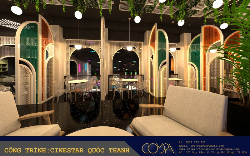 Hình ảnh thực tế nội thất rạp chiếu Cinestar Quốc Thanh