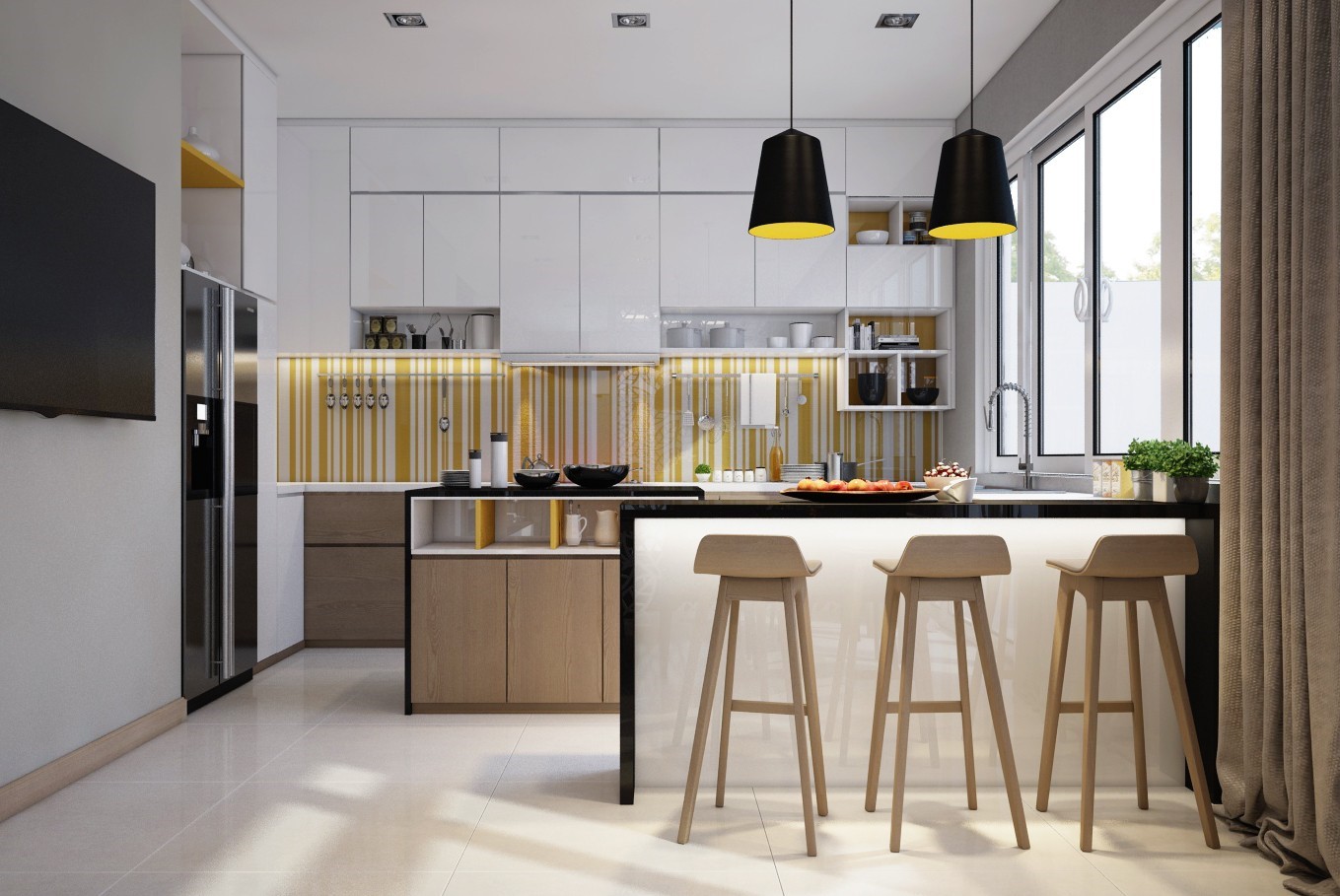 Hình thiết kế nhà phố hiện đại anh Hảo 2 Hình thiết kế nhà phố hiện đại anh Hảo 2