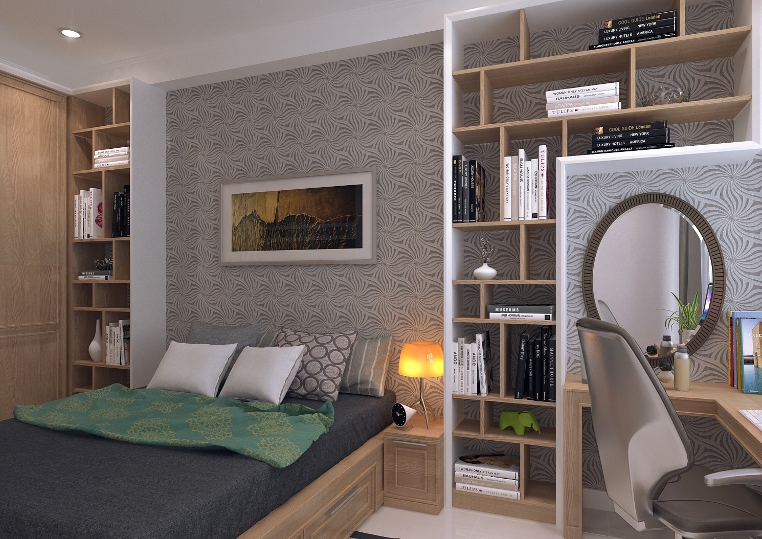 Hình thiết kế phòng ngủ đơn giản 1 Hình thiết kế phòng ngủ đơn giản 1