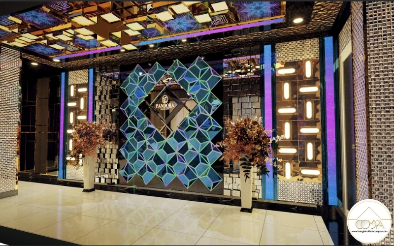 Mẫu thiết kế hộp đèn mica trang trí nội thất karaoke Mẫu thiết kế hộp đèn mica trang trí nội thất karaoke