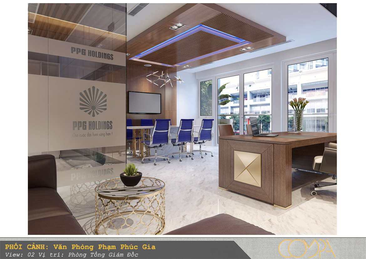 Thiết kế nội thất văn phòng Phạm Phúc Gia - Phòng Tổng Giám Đốc sang trọng Thiết kế nội thất văn phòng Phạm Phúc Gia - Phòng Tổng Giám Đốc sang trọng