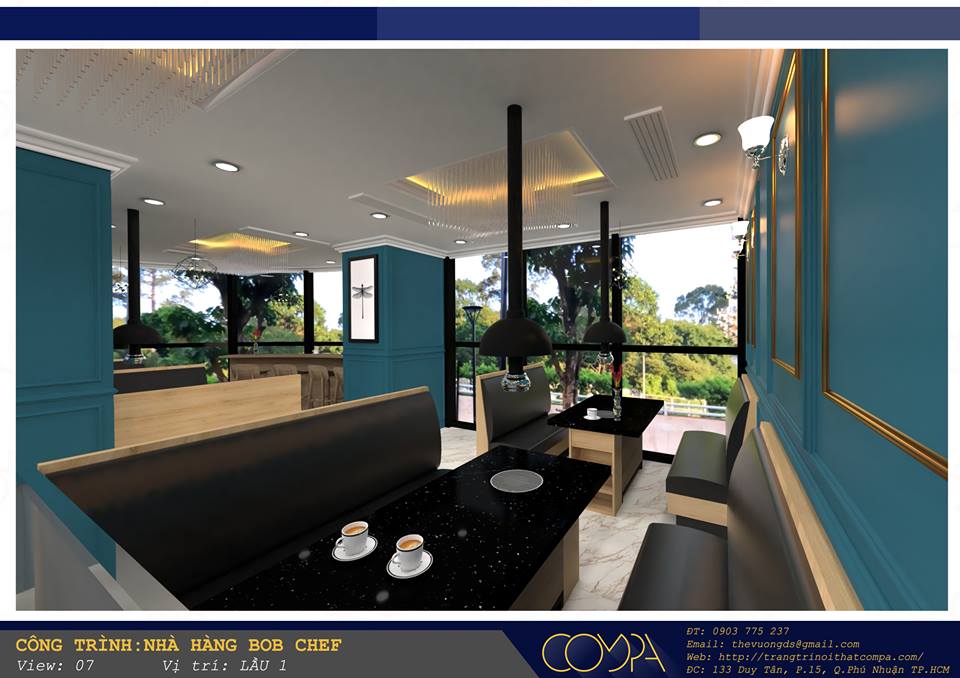 Thiết kế thi công nhà hàng BBQ Bob Chef phong cách tân cổ điển Thiết kế thi công nhà hàng BBQ Bob Chef phong cách tân cổ điển