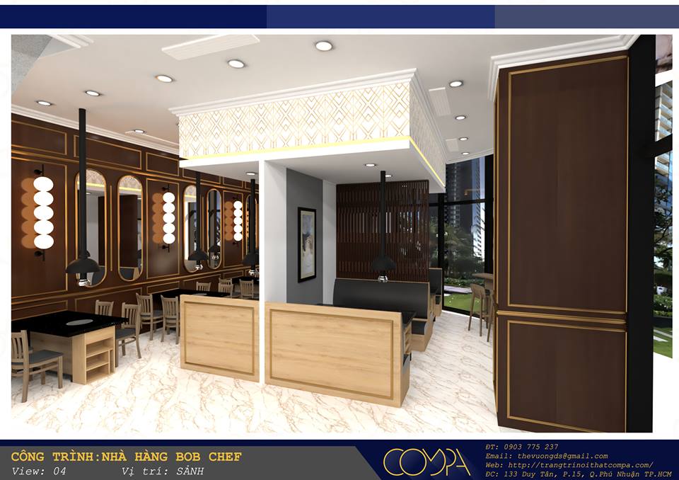 Thiết kế thi công nhà hàng BBQ Bob Chef phong cách tân cổ điển Thiết kế thi công nhà hàng BBQ Bob Chef phong cách tân cổ điển