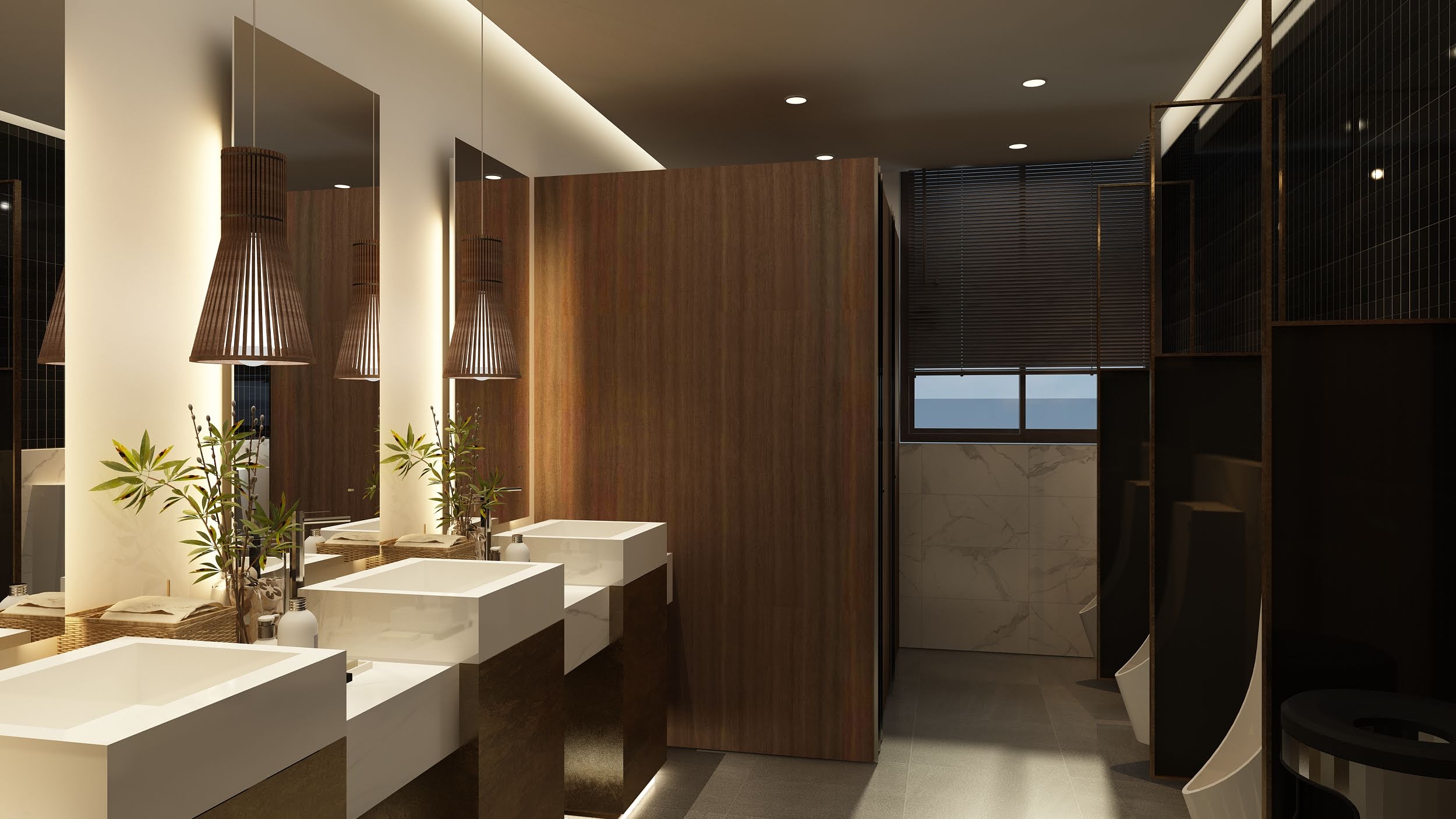 Mẫu thiết kế nhà vệ sinh nam của Nhà hàng