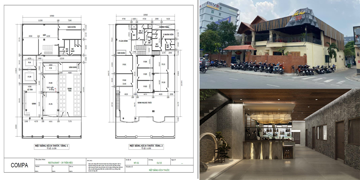 Bố trí mặt bằng lối vào nhà hàng Bố trí mặt bằng lối vào nhà hàng