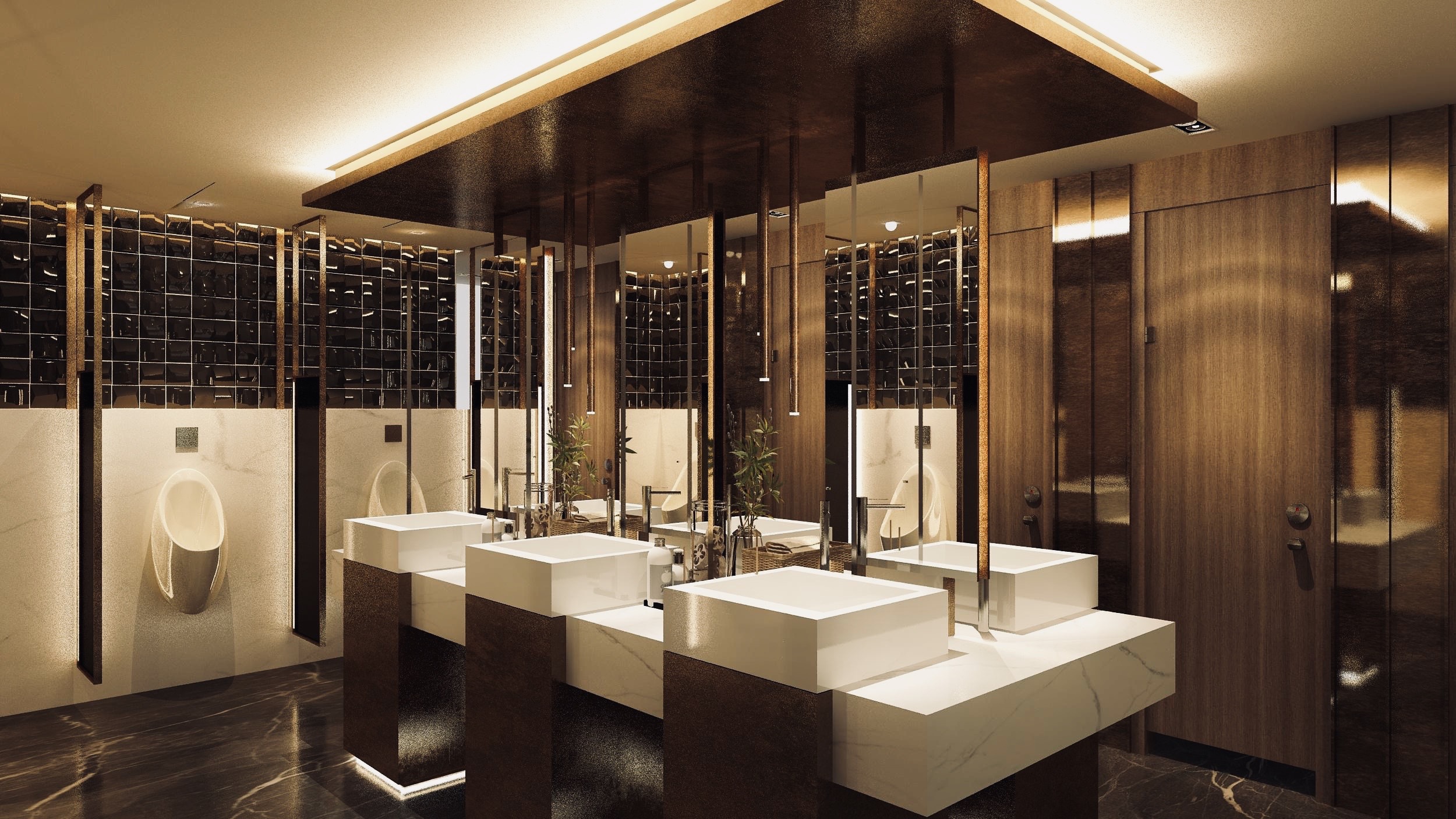 Mẫu thiết kế nhà vệ sinh nam tại vũ trường New Phương Đông