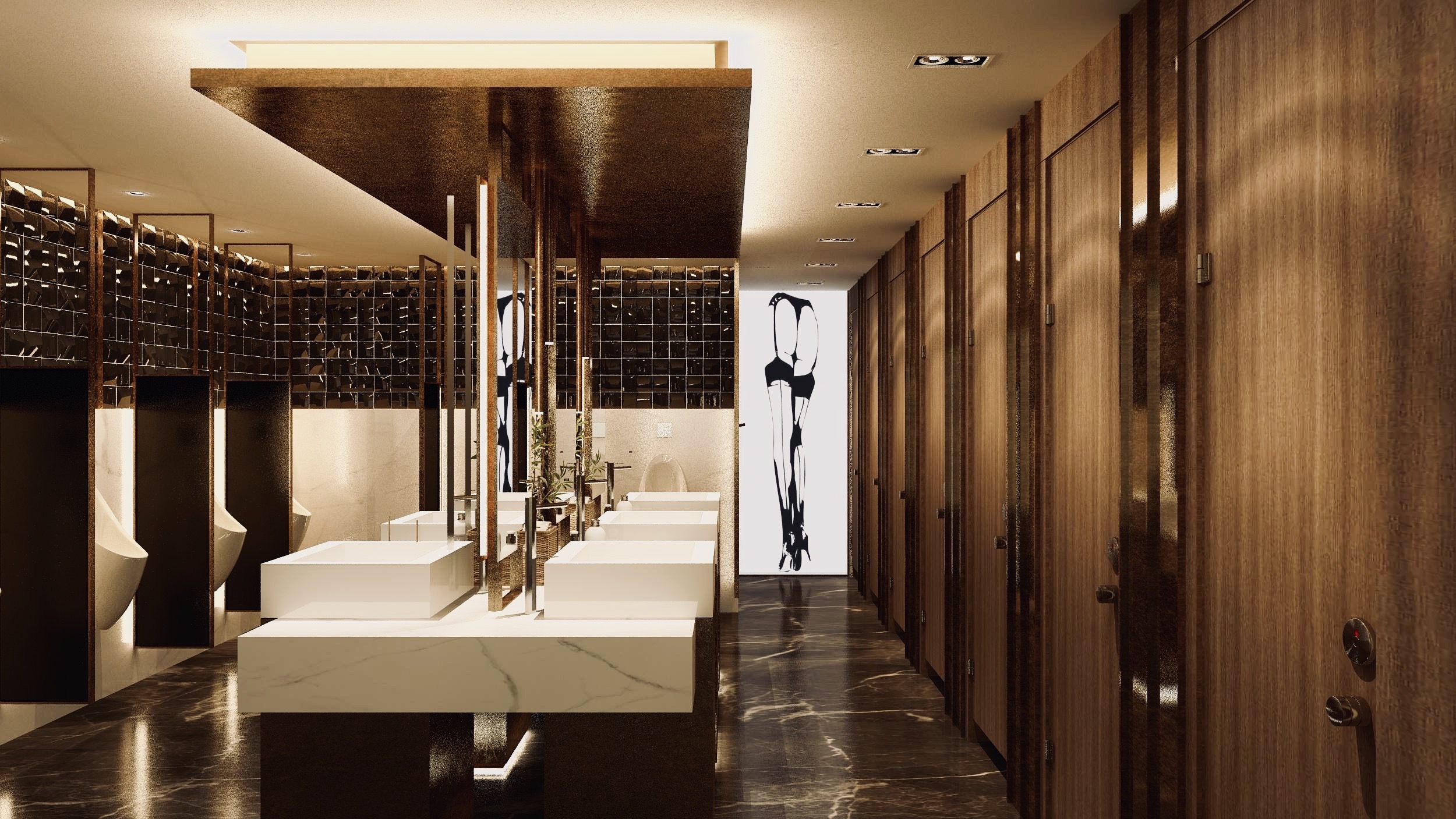 Mẫu thiết kế nhà vệ sinh nam tại vũ trường New Phương Đông