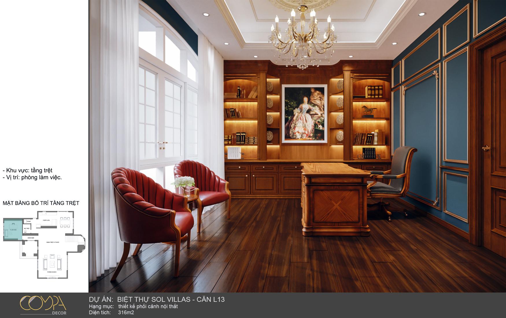 Thiết kế nội thất phòng làm tiện nghi