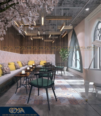 Mẫu thiết kế nội thất quán café phong cách studio_Cafe sân vườn Fly Idea Studio