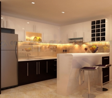 Thiết kế nội thất phòng bếp nhà phố hiện đại