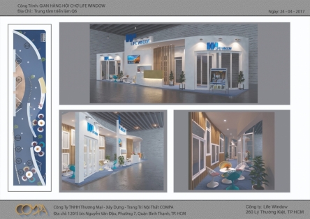Thiết kế gian hàng hội chợ Vietbuild 2017- Công ty cửa sổ cuộc sống
