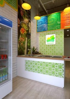 Để lại ấn tượng mạnh với thực khách nhờ thiết kế cửa hàng salad bắt mắt