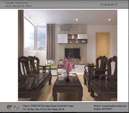 THIẾT KẾ NỘI THẤT CĂN HỘ CITY GATE A1 PHONG CÁCH TRUYỀN THỐNG